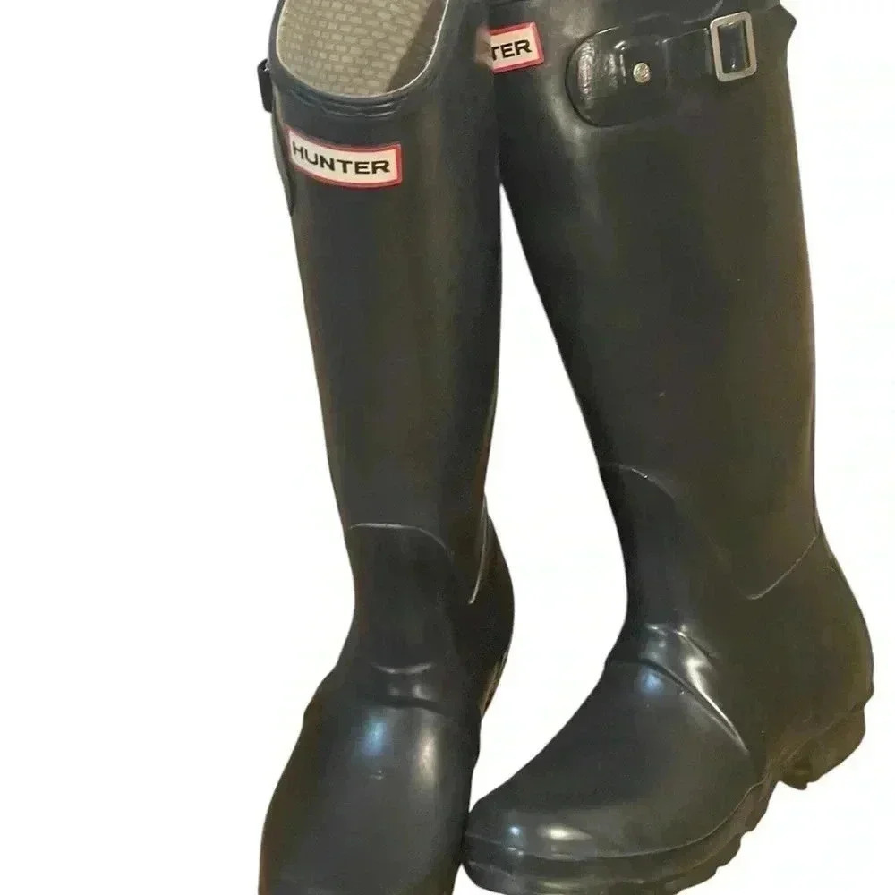 HUNTER Rubber Boots, Original Tall Matte Black. - Picture 2 of 16